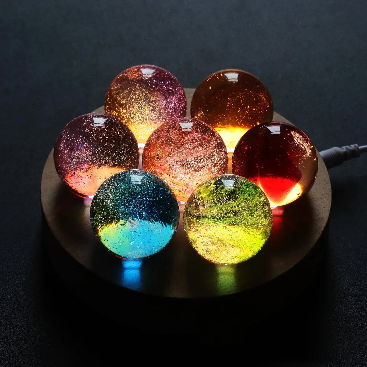 7-Color Glass Crystal Balls